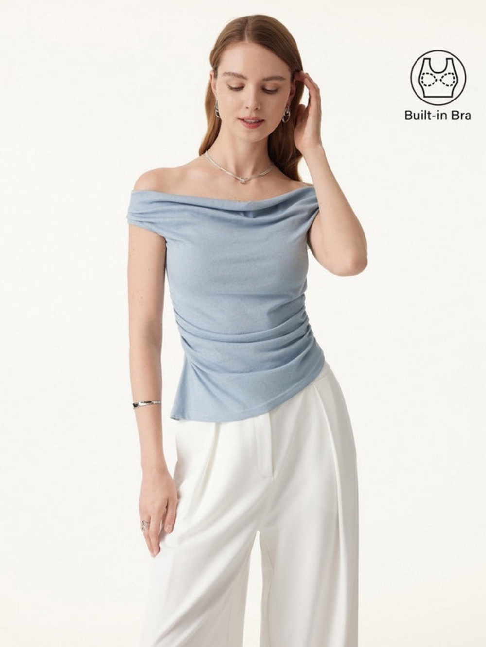 OGL Cotton Linen
Off Shoulder Cotton-Linen Gathered New Airy Brami Small NWT